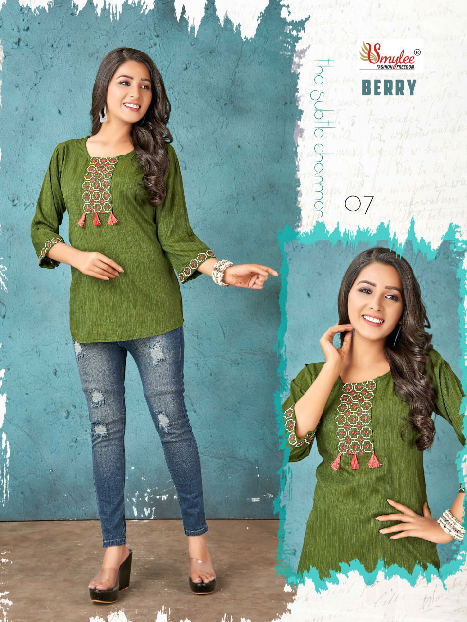 Rung Berry Fancy Regular Wear Designer Short Kurtis Collection